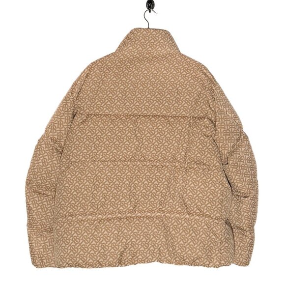Burberry Beige Monogram Jacquard Down Puffer Coat - Picture 6 of 16
